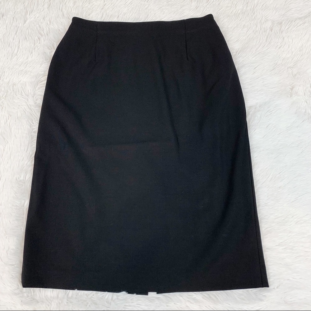 Piazza Sempione Made in Italy Wool Blend Black Pencil‎  Skirt Solid Workwear